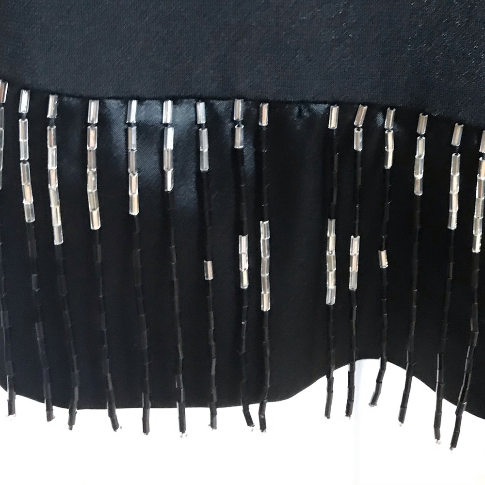 Express Beaded Little Black Mini Dress Small S - Picture 4 of 8